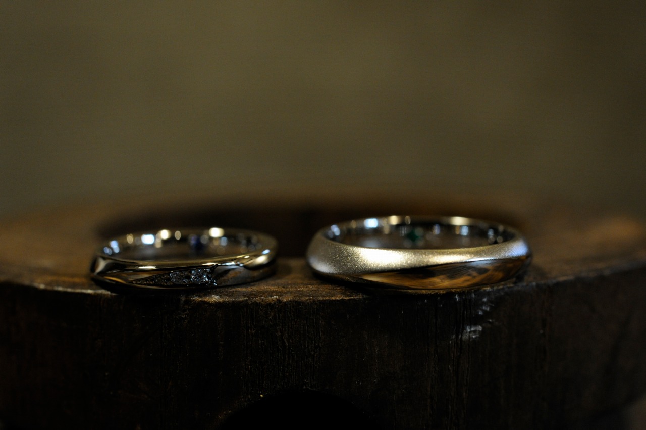 プラチナ900流線形フルオーダー結婚指輪